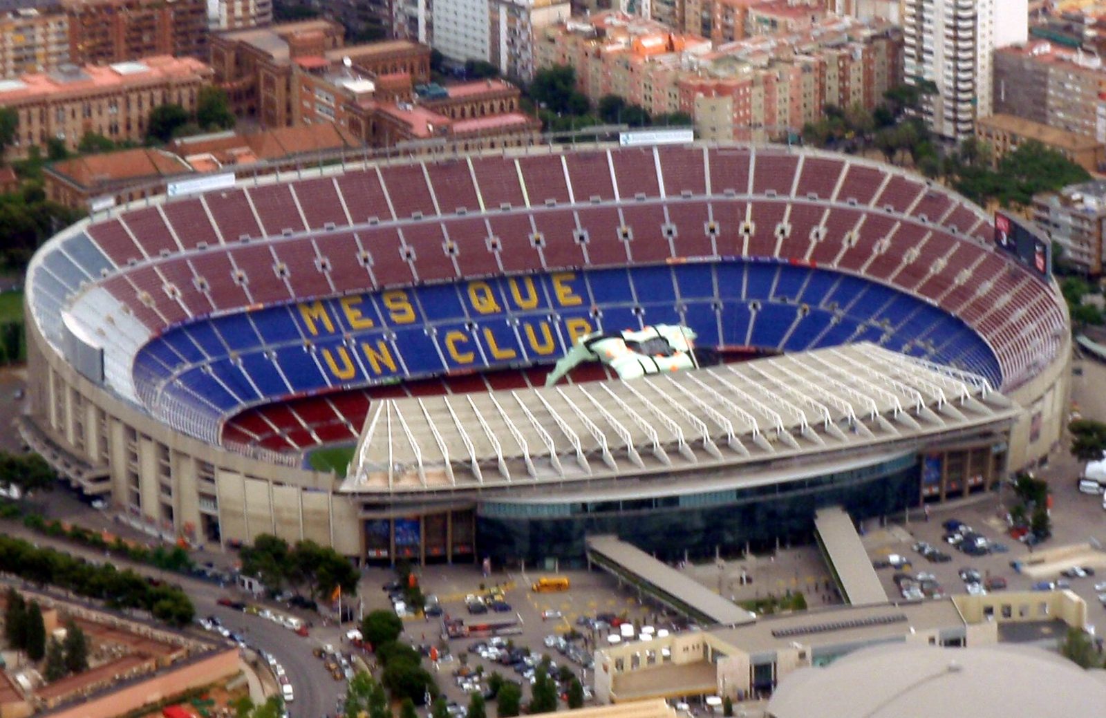 Vista aérea del Camp Nou (imagen de archivo)